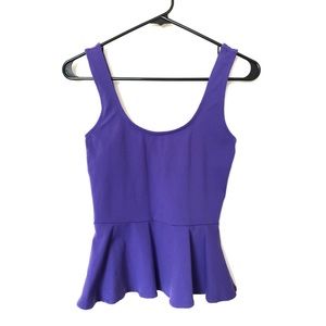💜💙 Bebe Deep Blue/Violet Peplum Top!  💙💜